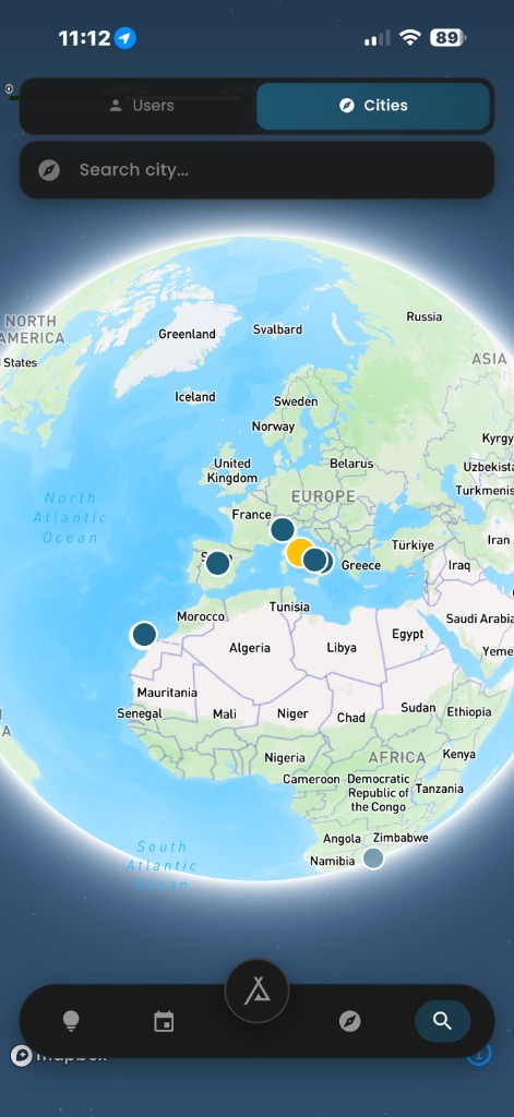 NOMADS — mappa città e globo 3D