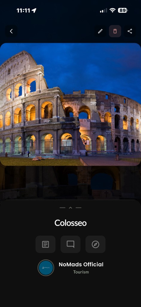 NOMADS — Colosseo, esperienza di viaggio nell'app